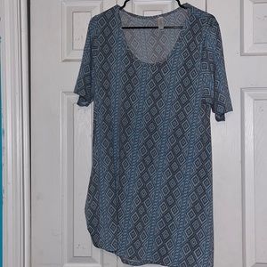 Blue LuLaRoe pattern shirt . Size L